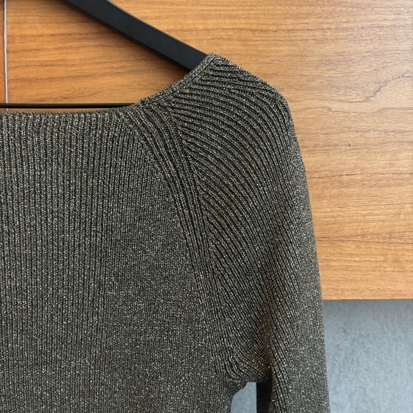 STAUD Cerro Long Sleeve Metallic Knit Sweater Top, Size L - Picture 12 of 12